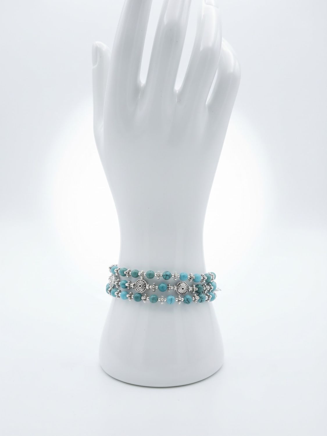 Turquoise Gemstone Spiral Bracelet