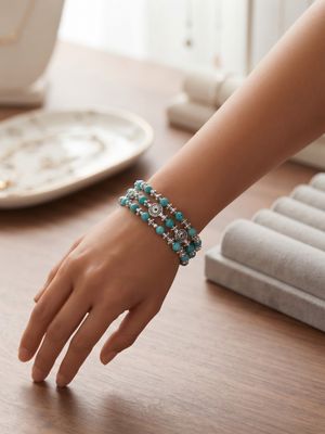 Turquoise Gemstone Spiral Bracelet