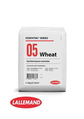 Essential® 05 WHEAT – specijalni kvasac za pšenična piva, bela ambalaža sa jasnom etiketom brenda, namenjen za fermentaciju i