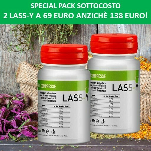 2 Flaconi LASS-Y Regolatore Intestinale - Mix Di Erbe Medicali - 90 Compresse 2 Flaconi LASS-Y Regolatore Intestinale - Mix Di Erbe Medicali - 90 Compresse