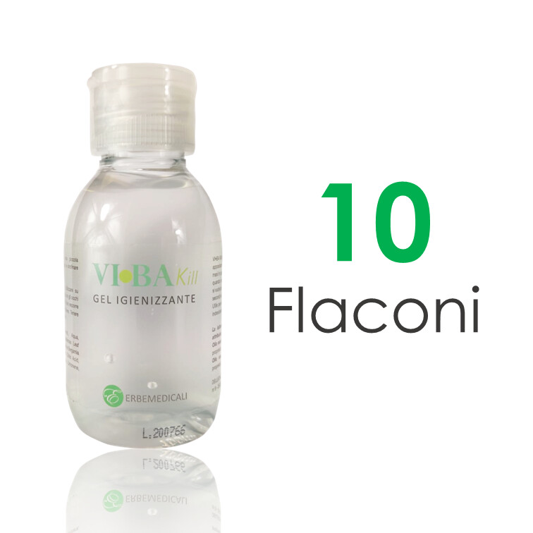 10 Flaconi VIBAKILL Igienizzante Mani 100ml - Con Aloe, Oli essenziali di Bergamotto e Limone 10 Flaconi VIBAKILL Igienizzante Mani 100ml - Con Aloe, Oli essenziali di Bergamotto e Limone
