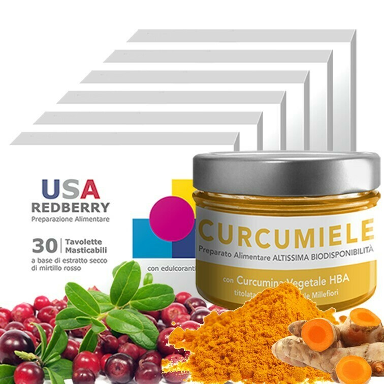 ALIMENTI FERMATEMPO KIT C: 6 Usa Redberry + 1 Curcumiele 230g ALIMENTI FERMATEMPO KIT C: 6 Usa Redberry + 1 Curcumiele 230g