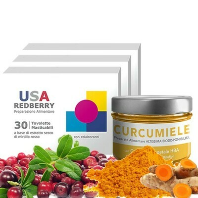ALIMENTI FERMATEMPO KIT A: 3 Usa Redberry + 1 Curcumiele 110g ALIMENTI FERMATEMPO KIT A: 3 Usa Redberry + 1 Curcumiele 110g