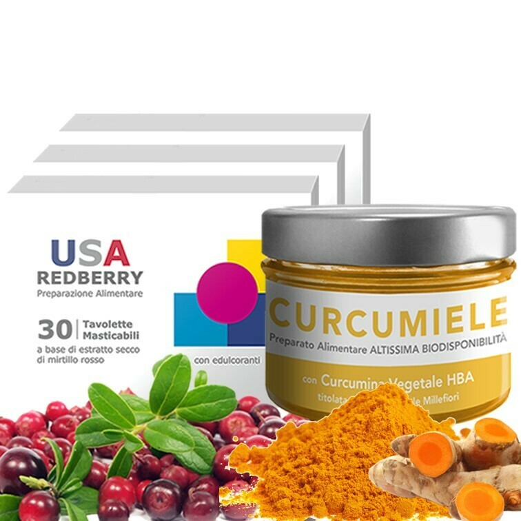 ALIMENTI FERMATEMPO KIT B: 3 Usa Redberry + 1 Curcumiele 230g ALIMENTI FERMATEMPO KIT B: 3 Usa Redberry + 1 Curcumiele 230g