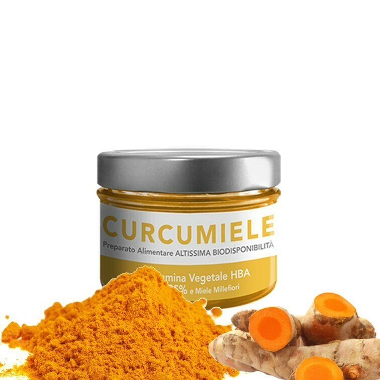 CURCUMIELE 110g - Preparato a Base Di Curcumina HBA (Titolo 95%) e Miele Millefiori di Collina CURCUMIELE 110g - Preparato a Base Di Curcumina HBA (Titolo 95%) e Miele Millefiori di Collina