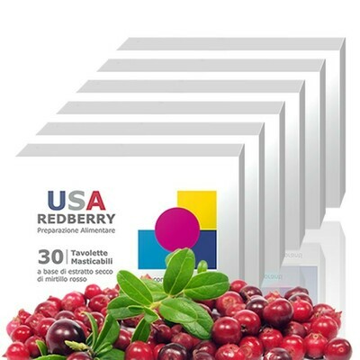 6 Conf. USA REDBERRY - Compresse di Purissimo Mirtillo Rosso Canadese 6 Conf. USA REDBERRY - Compresse di Purissimo Mirtillo Rosso Canadese