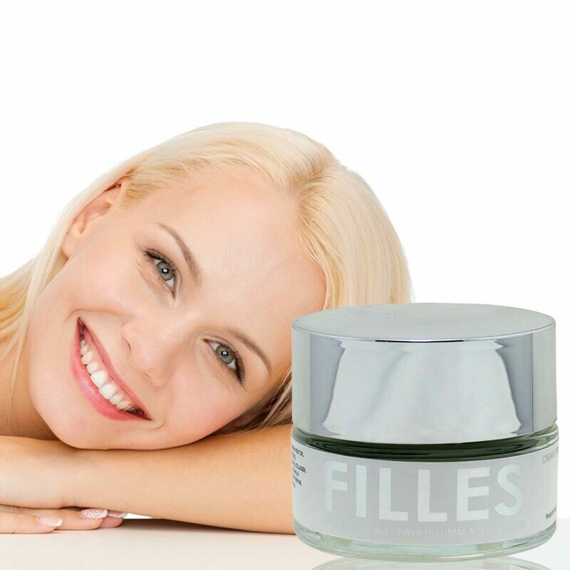 FILLES CREMA VISO FERMATEMPO 50ml - ANTIRUGHE a base di Oro Colloidale, Bava di Lumaca e Collagene FILLES CREMA VISO FERMATEMPO 50ml - ANTIRUGHE a base di Oro Colloidale, Bava di Lumaca e Collagene