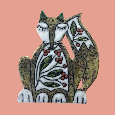 Raku serene fox by Annabel Langrish