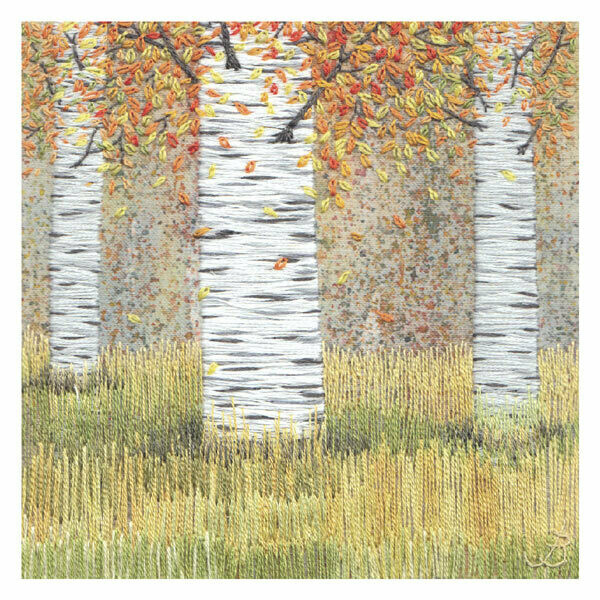 Jo Butcher - Autumn birches embroidery
