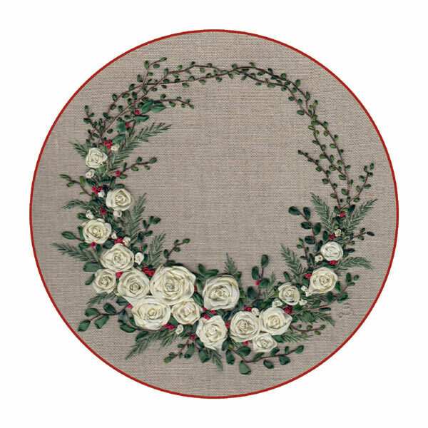 Jo Butcher - Cream wreath Embroidery
