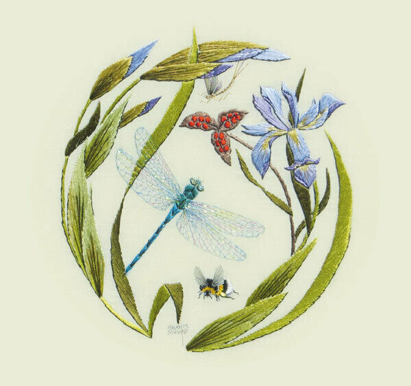 Helen M Stevens - Dragonfly, Bee &amp; Iris