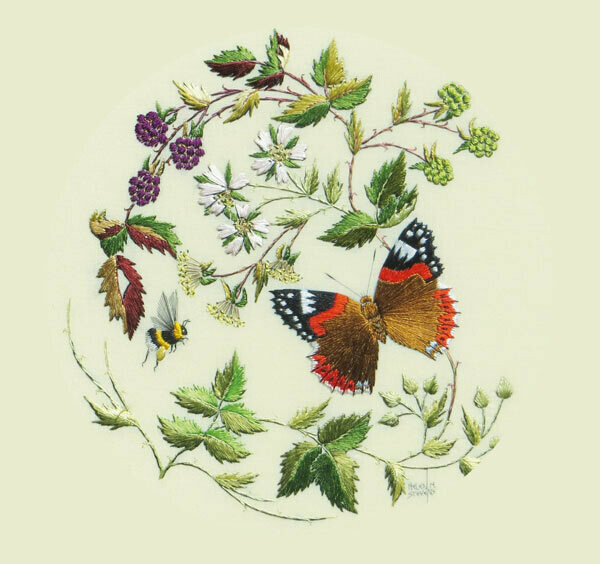 Helen M Stevens - Butterfly and blackberries