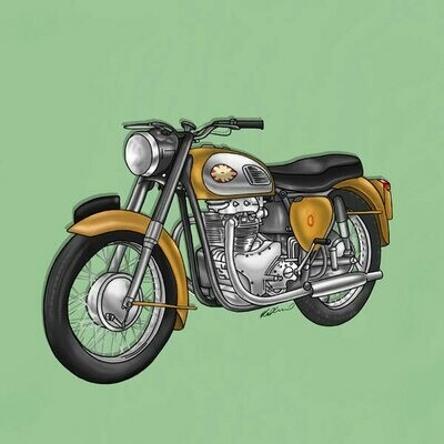 Contemporary Motorcycles - Yellow bike on green