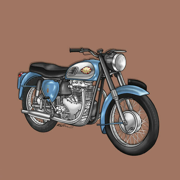 Contemporary Motorcycles - Blue bike on brown