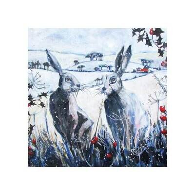 Hares in winter by Annabel Langrish