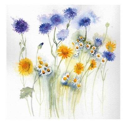 Penny Silverthorne - blue and yellow flowers