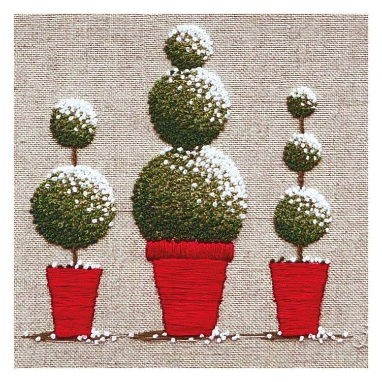 Jo Butcher - 3 pots embroidery card
