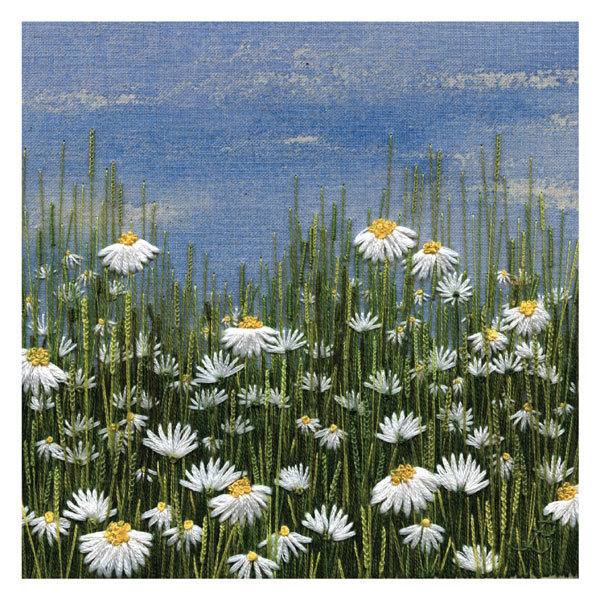 Jo Butcher - a field of daisies - mini card