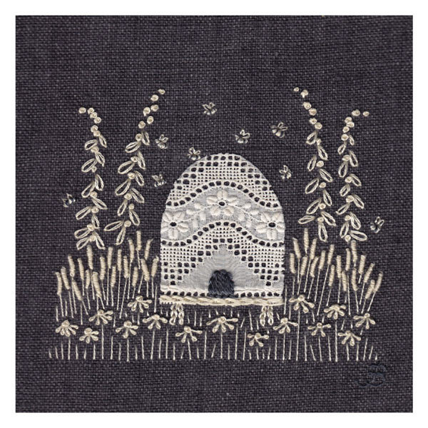 Jo Butcher - beehive in summer - mini card