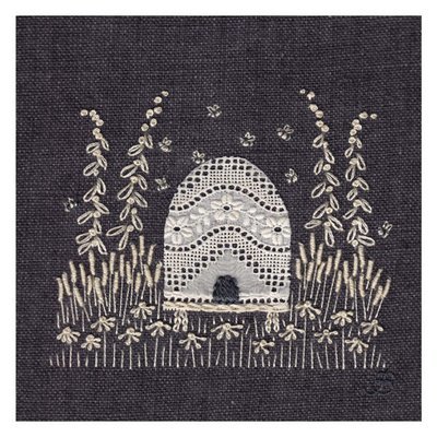Jo Butcher - beehive in summer - mini card