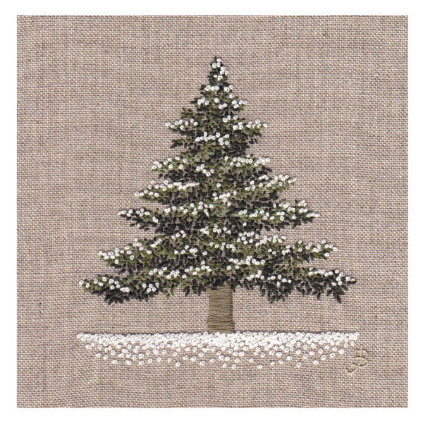 Jo Butcher - Christmas tree in snow - mini card