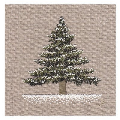 Jo Butcher - Christmas tree in snow - mini card