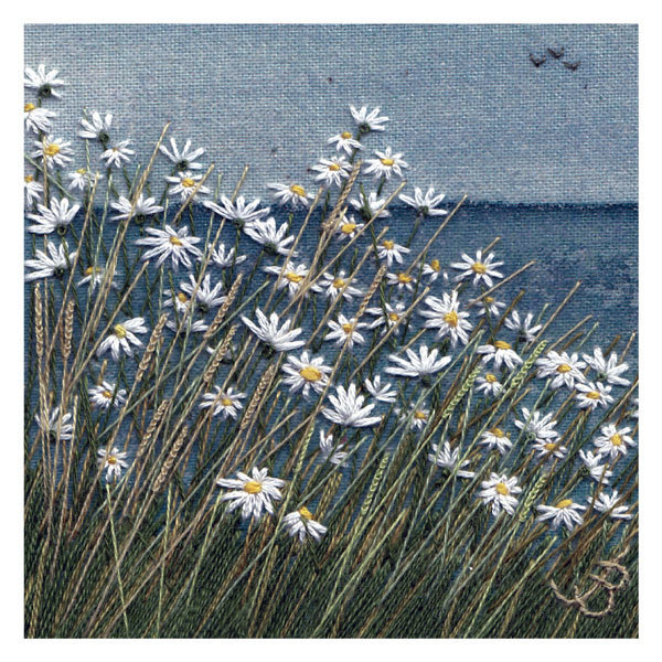 Jo Butcher - daisies growing by the coast - mini card