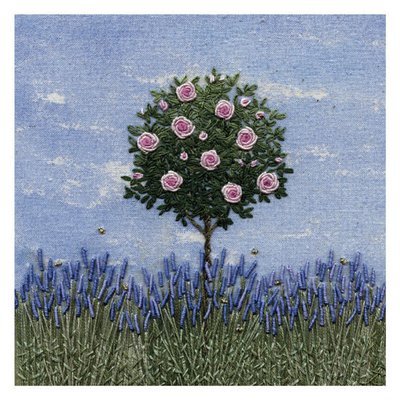 Jo Butcher - rose bush in lavender - mini card