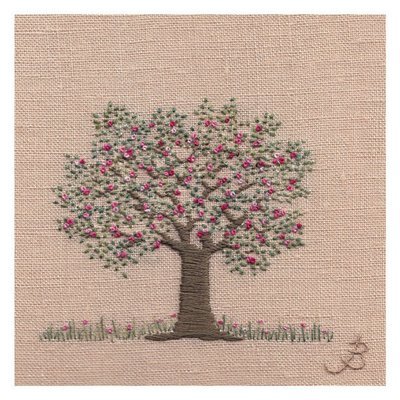 Jo Butcher - cherry tree in blossom - mini card