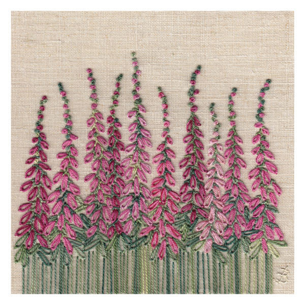 Jo Butcher - foxgloves - mini card