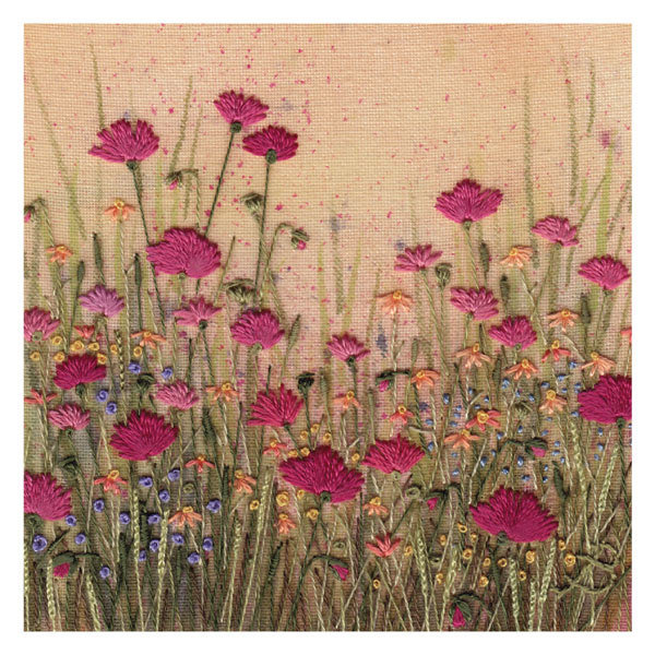 Jo Butcher - flowers in a meadow - mini card