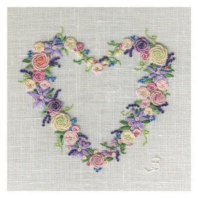 Jo Butcher - floral heart - mini card