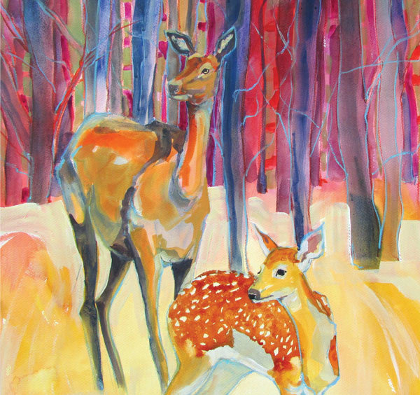 Annabel Langrish - deer - mini card