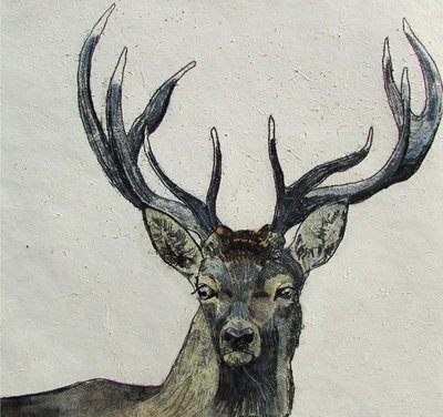 Annabel Langrish - stag - mini card