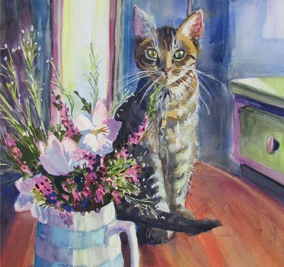 Annabel Langrish - cat on windowsill