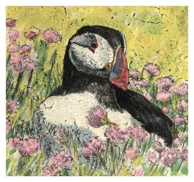 Annabel Langrish - puffin - mini card