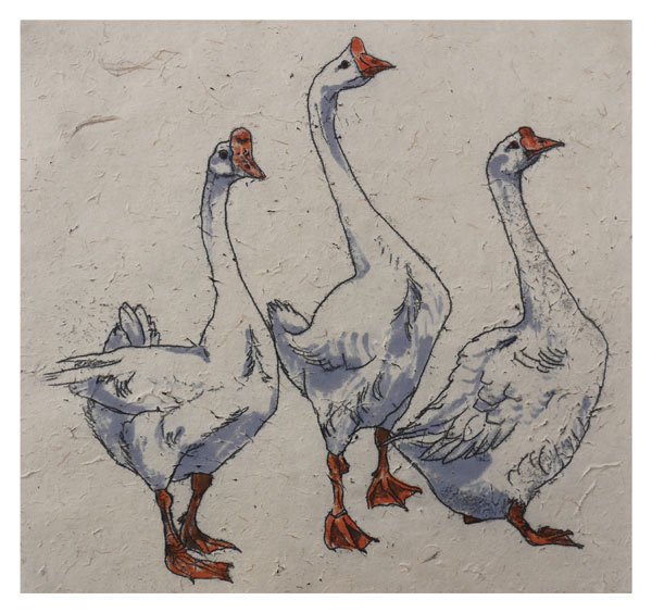 Annabel Langrish - geese - mini card