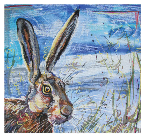Annabel Langrish - hare - mini card