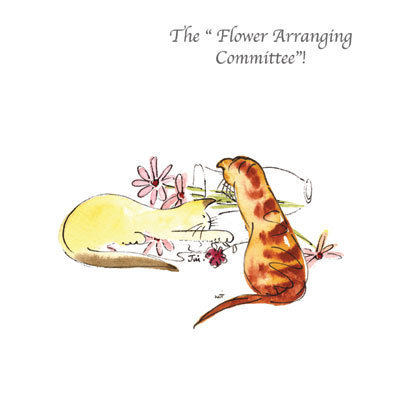 Ecclesiastical Cats - Flower Arranging