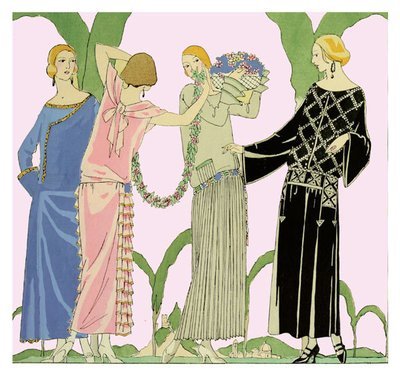 Art Deco -1920&#39;S FASHION 4 figures