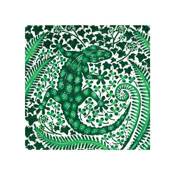 Nat Morley  - green gecko - mini card