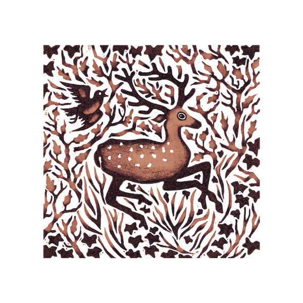 Nat Morley  - woodland deer - mini card