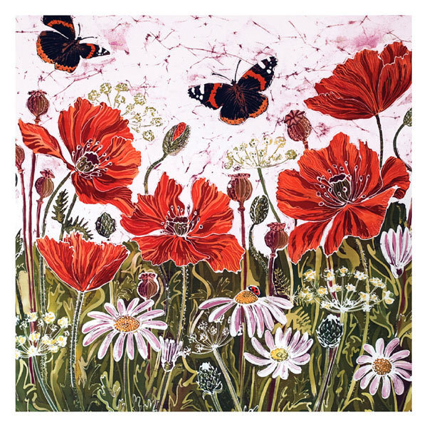 Batik - poppies and daisies