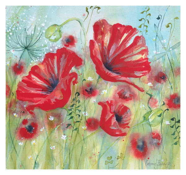 Catherine Stephenson  - Red poppies - mini card