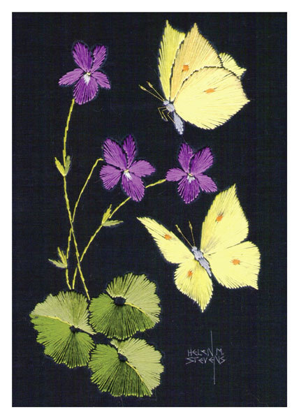 Helen M. Stevens - Flowers and butterflies