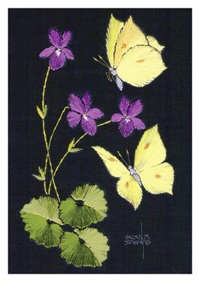 Helen M. Stevens - Flowers and butterflies