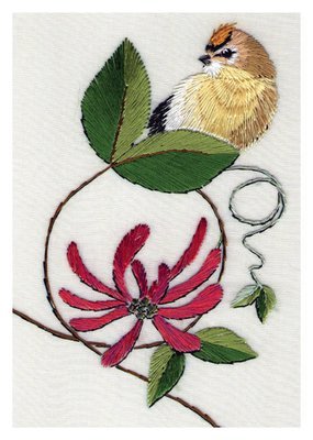 Helen M. Stevens - Bird in honeysuckle