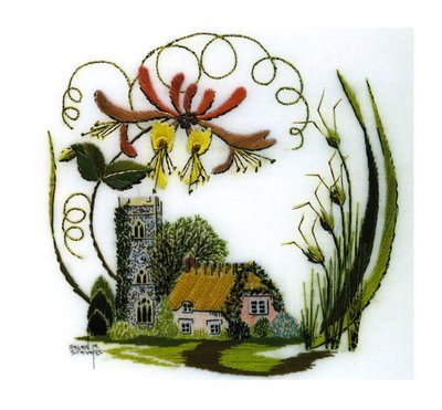 Helen M. Stevens -from an embroidery Church Cottage