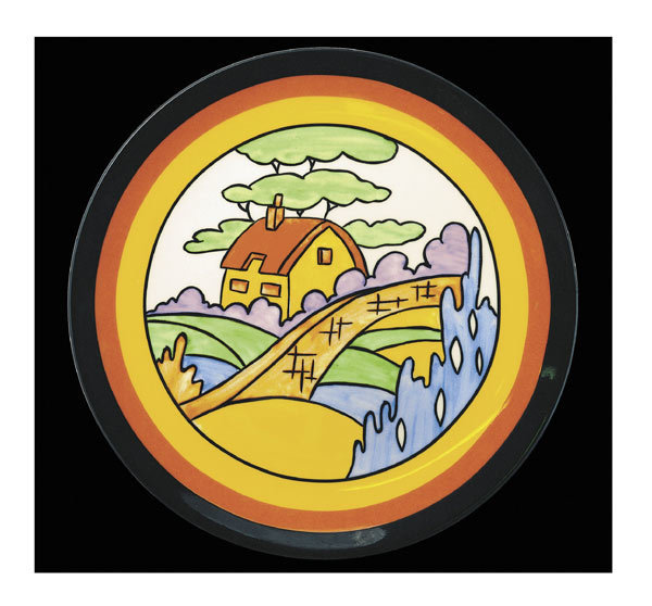 Clarice Cliff - Orange roof cottage