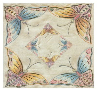 Art Nouveau embroidery butterfly card